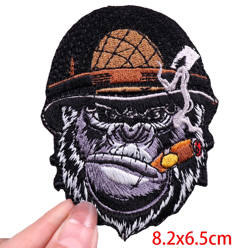 Parche bordado oso feroz - para ropa con plancha, estilo punk - imagen 5