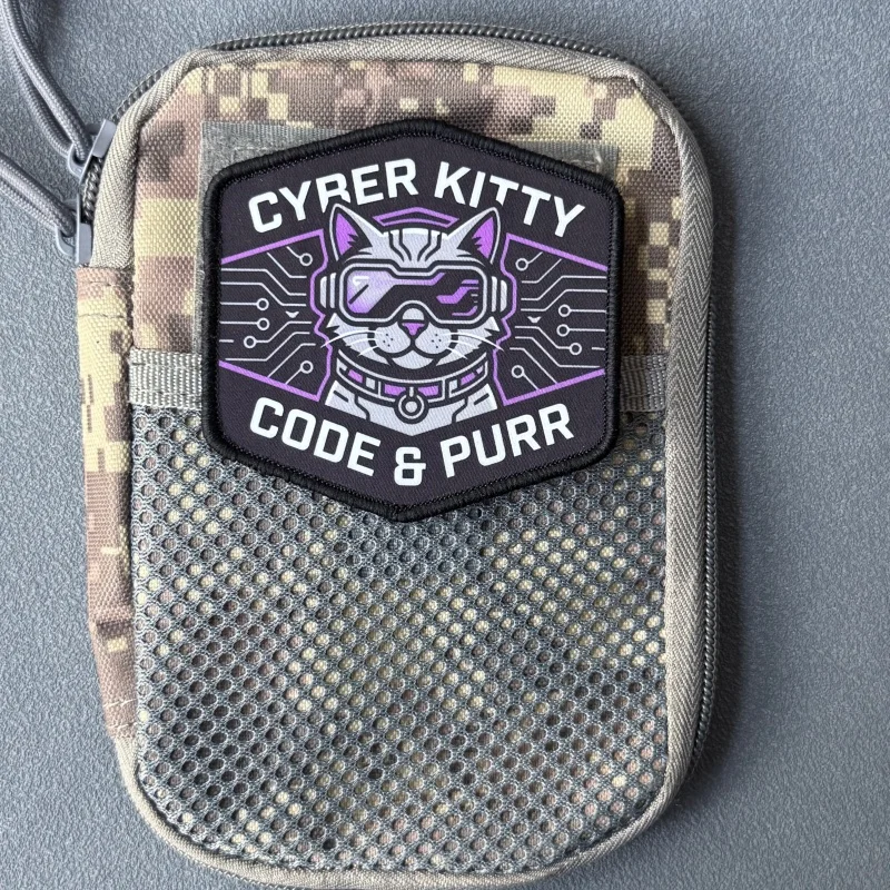 Parche táctico gato insignia moral gancho y bucle