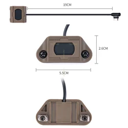 Interruptor táctico MOD con cable USB‑C, botón de presión ligero