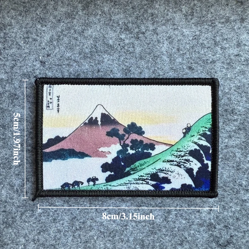 Parche táctico Monte Fuji y flor de cerezo gancho y bucle - imagen 5