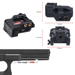 Láser rojo táctico magnético recargable para Glock 43x MOS pistola