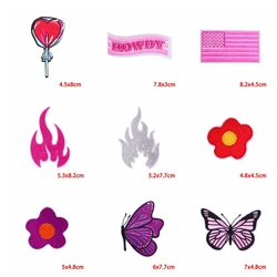 Parches bordados corazón dibujo rosa - termoadhesivos para ropa