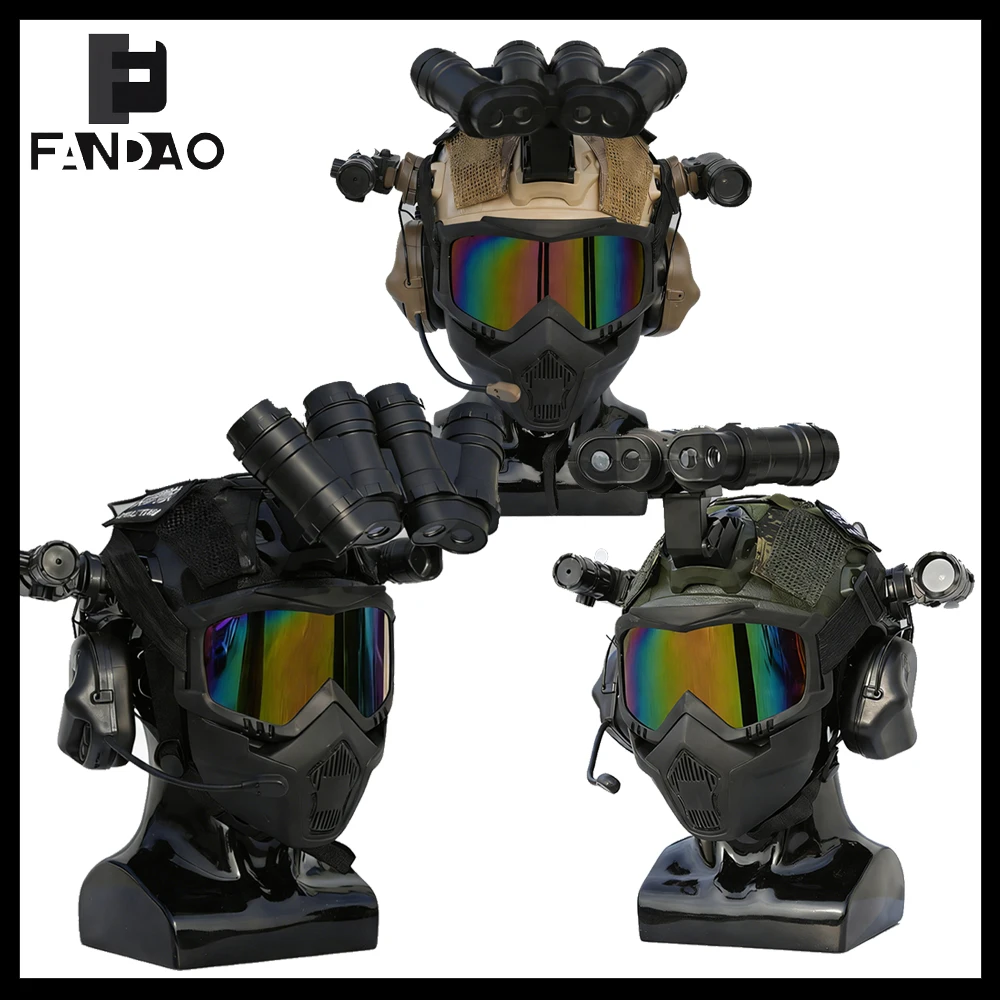 Casco táctico infantil con máscara y auriculares Bluetooth CS - imagen 5