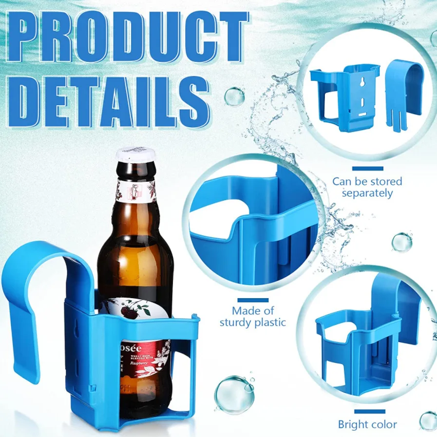 Soporte para bebidas de piscina con organizador de vasos y cervezas - imagen 5