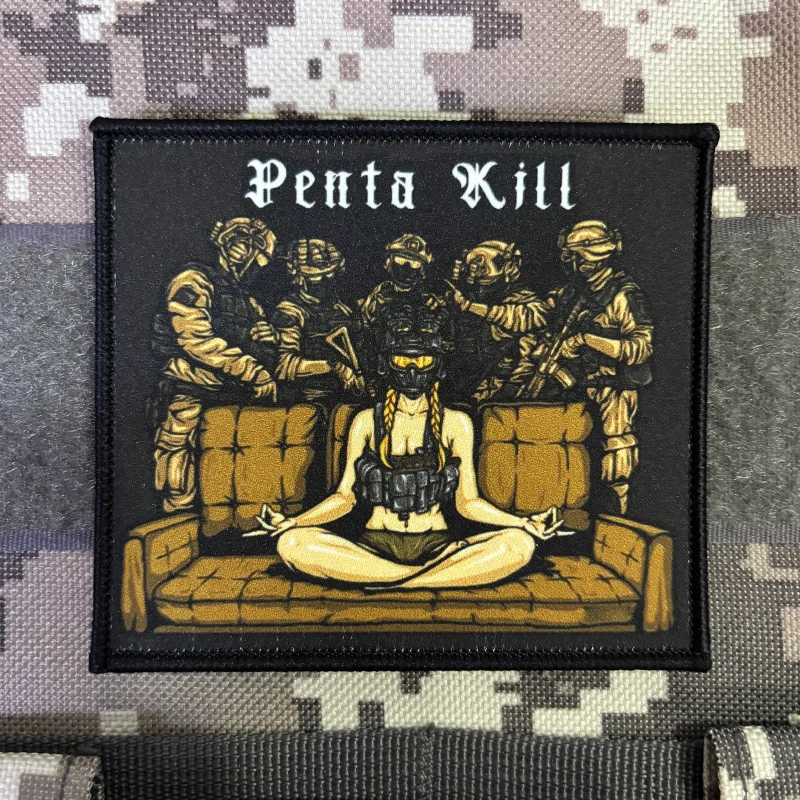 Penta Kill parche táctico con velcro gancho y bucle para mochila - imagen 2