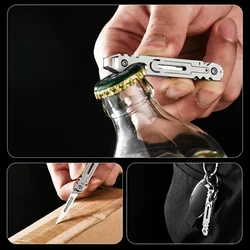 Cuchillo plegable de acero inoxidable hueco para camping y botellas