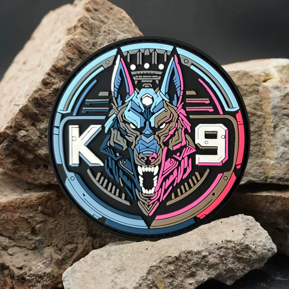 Parche táctico 3D PVC K9 lobo moral para mochila y chaleco - imagen 2