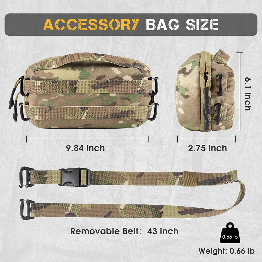 Riñonera táctica camuflaje multiusos EDC con múltiples compartimentos - imagen 4
