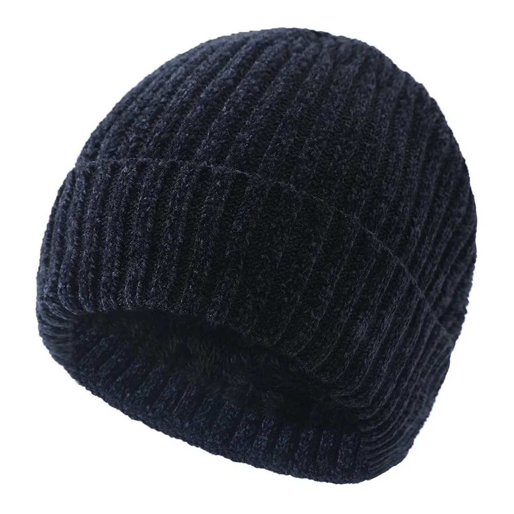 Gorro de punto táctico sin ala de felpa cálida – calavera liso - imagen 4