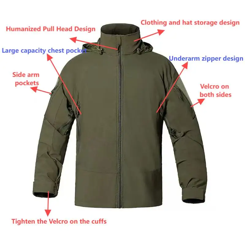 Chaqueta táctica HMWPCU L5 softshell nylon impermeabilizada - imagen 3
