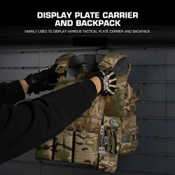 Exhibidor Táctico para Rifle, Casco, Cinturón MOLLE y Portaplacas