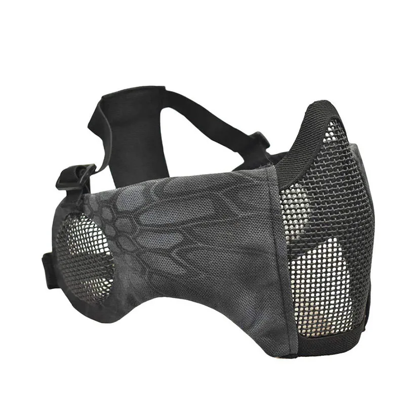 Máscara Airsoft Plegable Malla Metálica Acero - Paintball Táctico Protección Facial - imagen 2