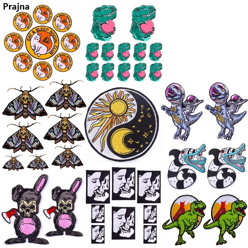 Parches bordados mariposa gato dinosaurio – Planchar o coser DIY