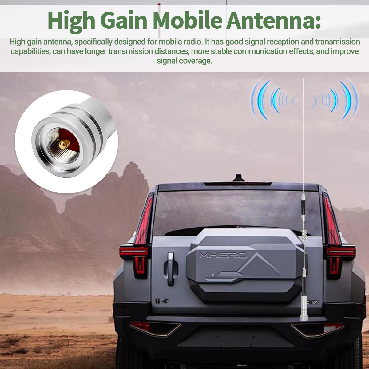 ABBREE AR-507 Antena móvil VHF UHF quad banda PL259 coche - imagen 2