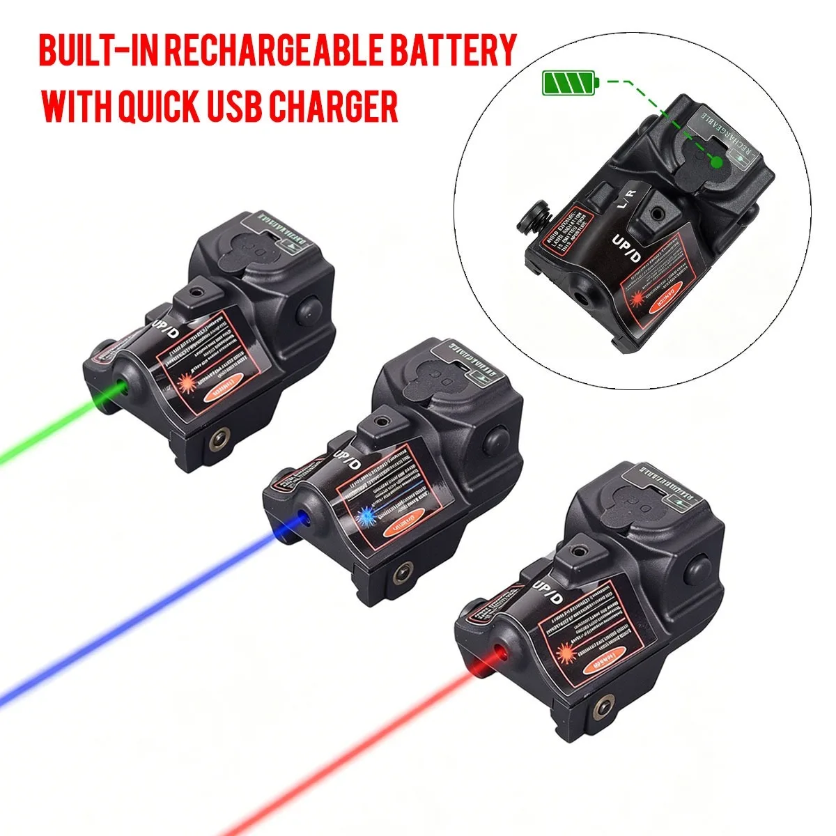 Láser táctico rojo y verde recargable USB para Taurus G2C/G17/G19 - imagen 2