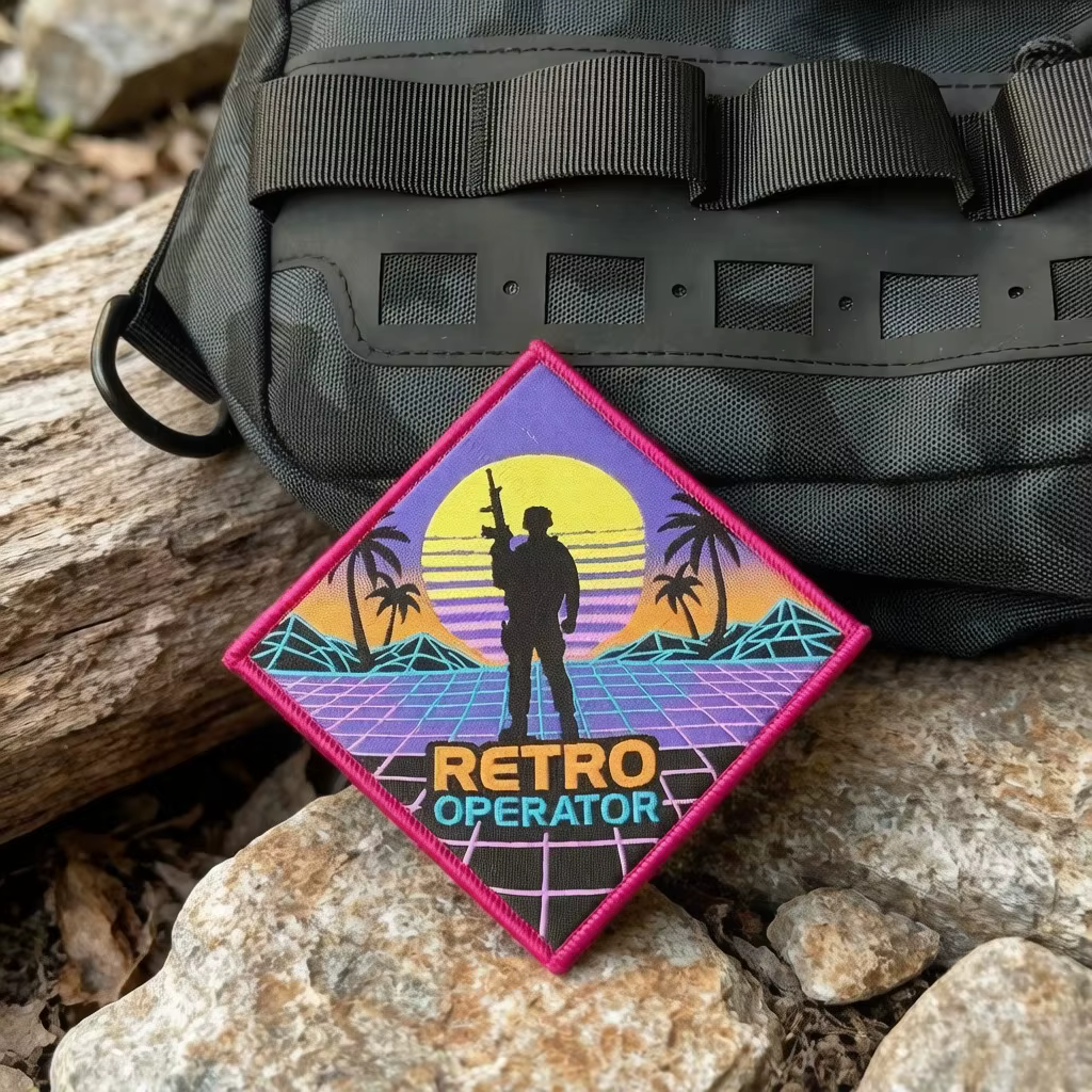 Parche militar retro en uso potencial