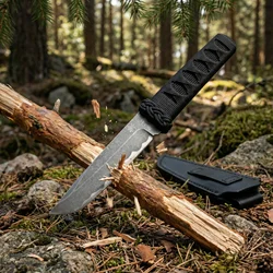 Cuchillo táctico fijo para exterior con funda para camping
