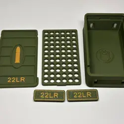 Caja de balas .22LR con tapa deslizante y diseño 3D