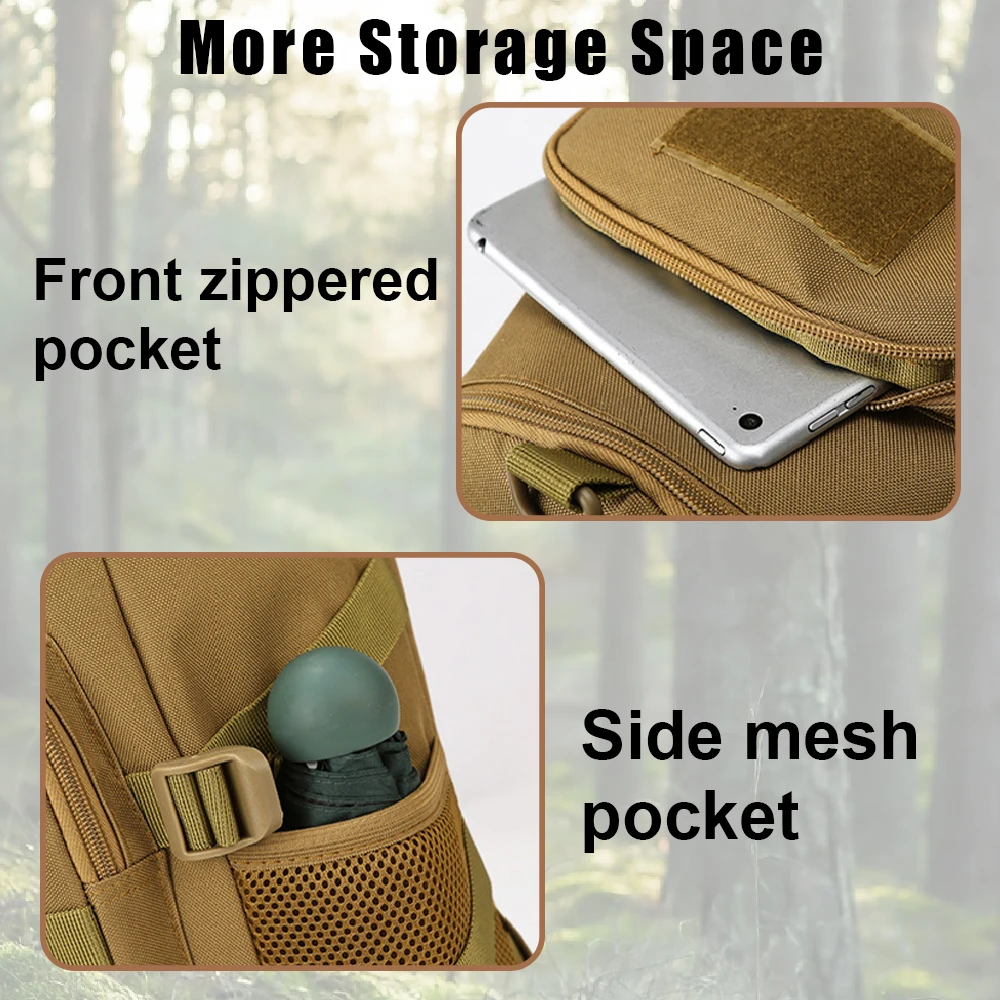 Mochila táctica impermeable con bandolera para trekking y camping