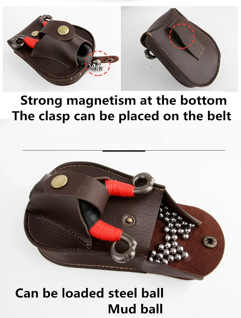 Bolsa Tirachinas Porta Bolas Acero Cincho Caza Táctica - imagen 3