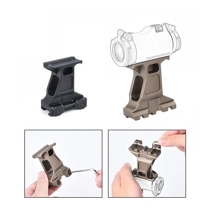 Mira de punto rojo para Airsoft con montaje rápido y base elevada - imagen 5