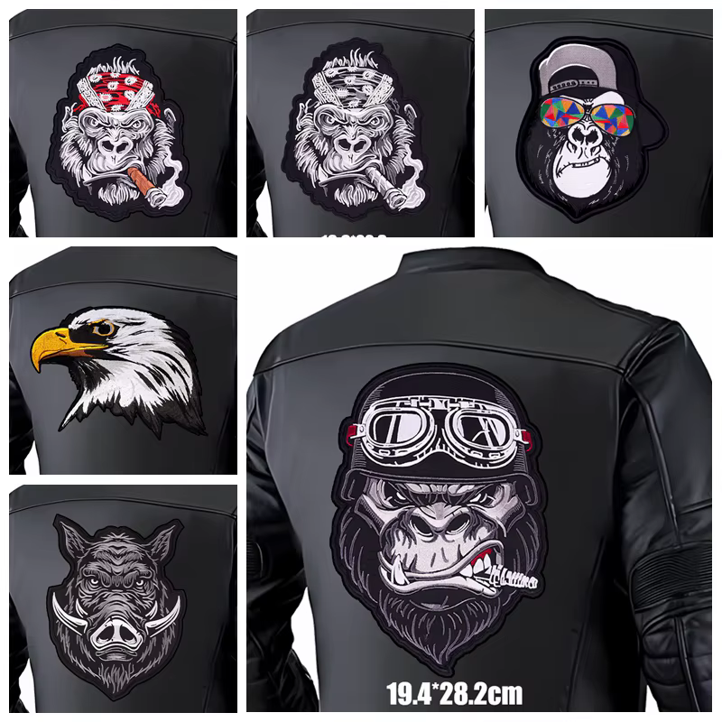 Parche bordado calavera termoadhesivo para chaquetas vaqueros