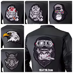Parche bordado calavera termoadhesivo para chaquetas vaqueros