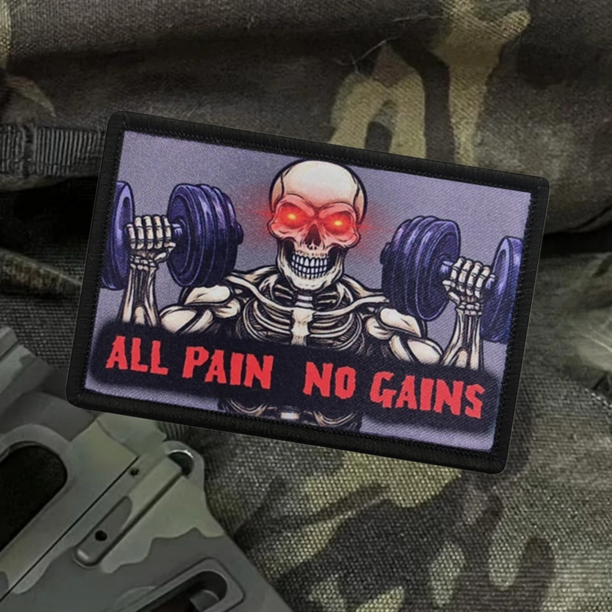 Parche táctico militar calavera con Velcro para mochila y ropa - imagen 3