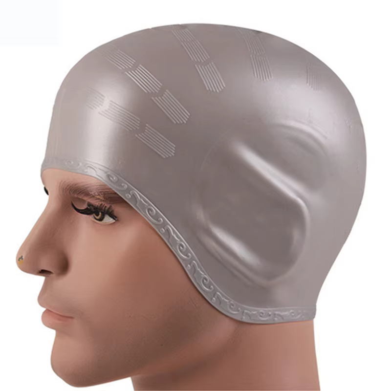 Gorro de natación silicona impermeable pelo largo protección orejas - imagen 4