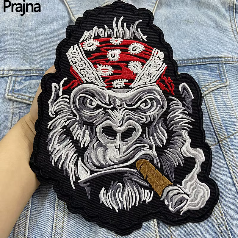 Parche bordado Punk estilo moto grande para chaqueta y mochila