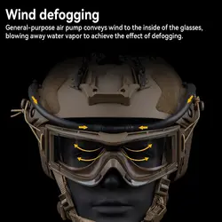 Gafas tácticas con ventilador antivaho antiempañamiento Airsoft
