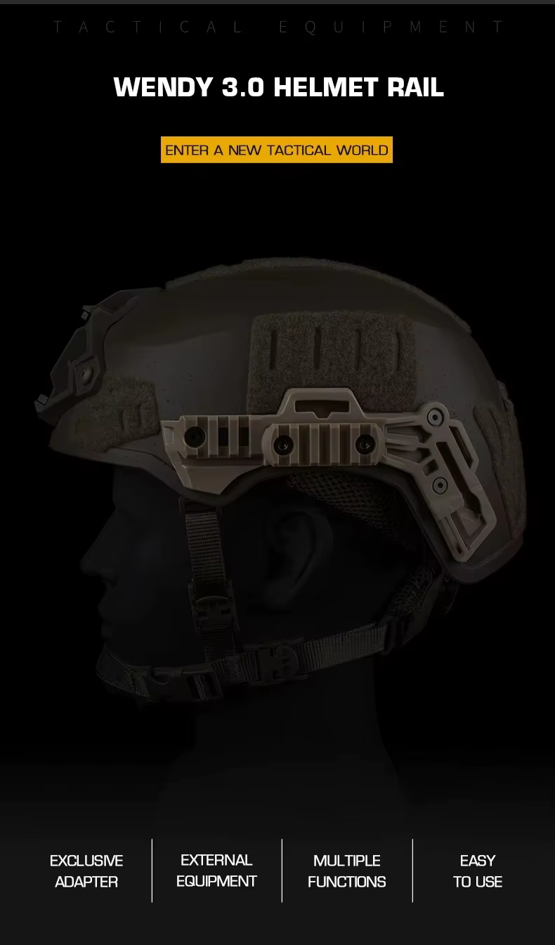 Riel lateral táctico M-LOK para casco en nylon