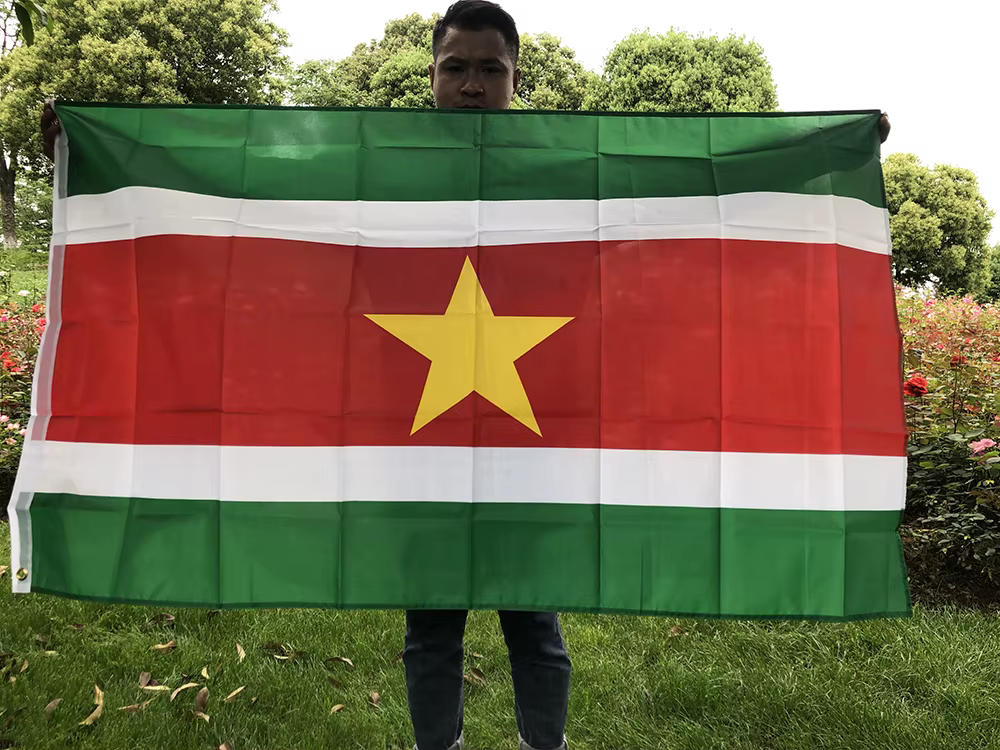 Bandera de Surinam 90x150 cm - Poliéster impresa a doble cara - imagen 2