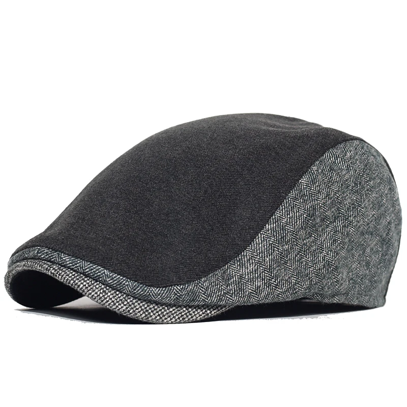 Gorra de invierno vintage espiga a rayas estilo newsboy ajustable - imagen 3
