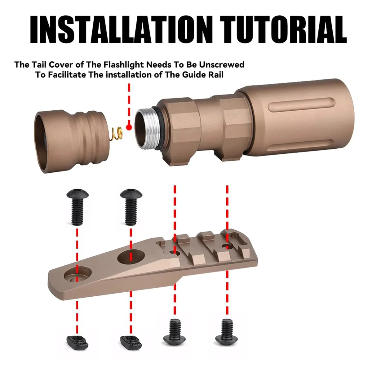 Base Cantilever Linterna Táctica M-LOK Keymod para SureFire - imagen 2