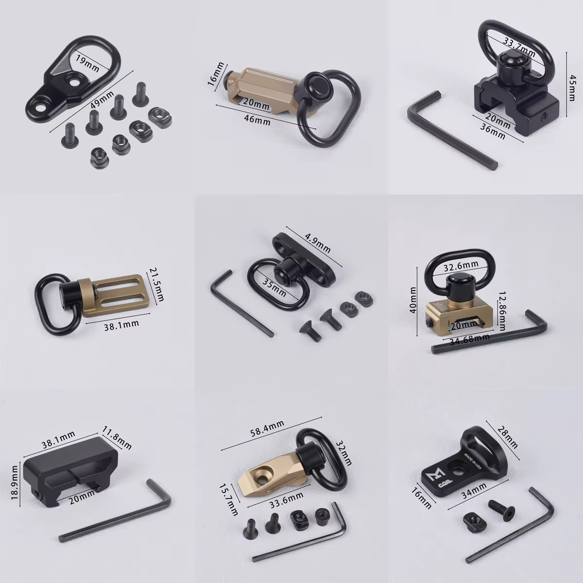 RSA Anilla portacorreas QD – Compatible M-LOK, KeyMod y Picatinny - imagen 2