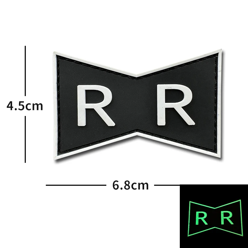 Parche tactico reflectante con logo R - insignia PVC con gancho - imagen 3