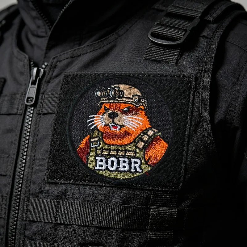 Parche táctico Bobr Beaver bordado gancho y bucle para chaleco