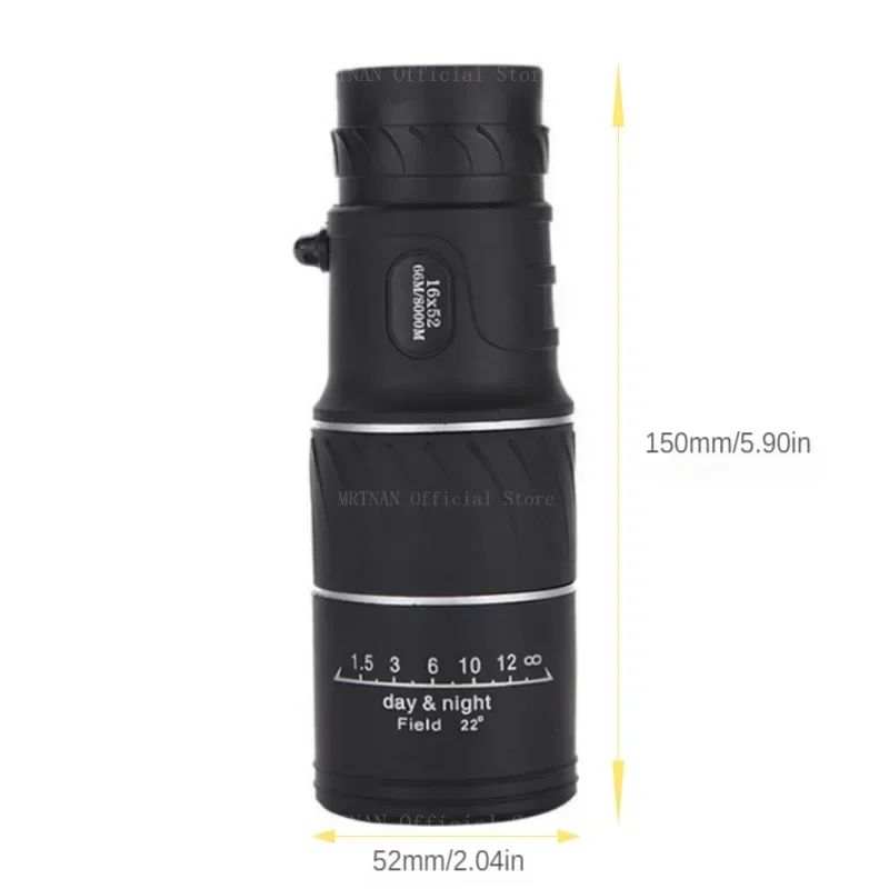Monocular 16X52 Alta Definición con Doble Enfoque – Telescopio Táctico para Campismo - imagen 3