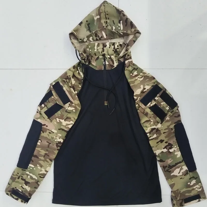 Camisa táctica camuflaje con capucha de algodón para Airsoft