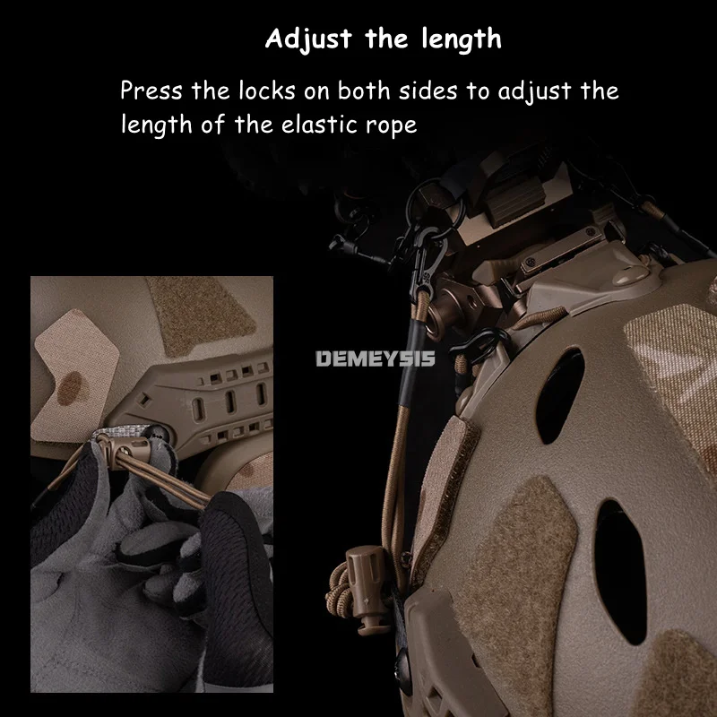 Cordón elástico de retención tipo H para visión nocturna casco airsoft - imagen 5