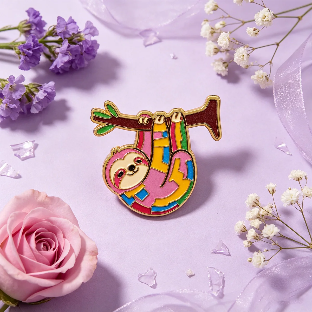 Broche perezoso esmaltado de metal – pin para mochila y sombrero - imagen 5