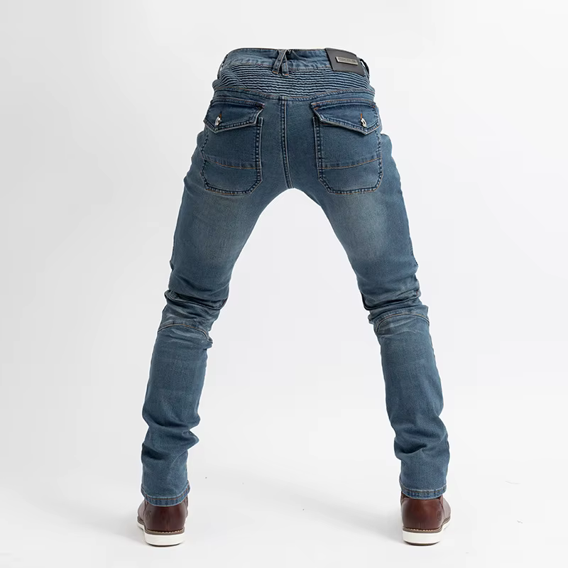 Pantalones de protección moto hombre jeans táctico Azul Negro - imagen 4