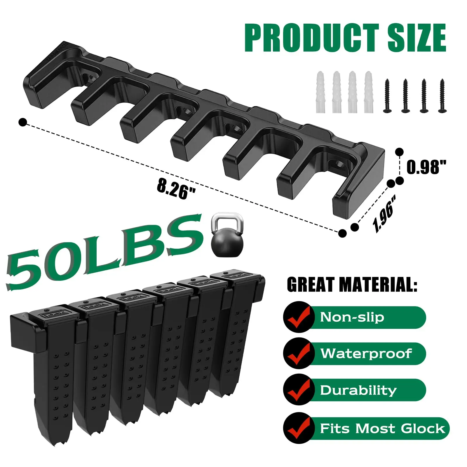 Soporte magnético Glock para pistola – Fijación segura de pared - imagen 5