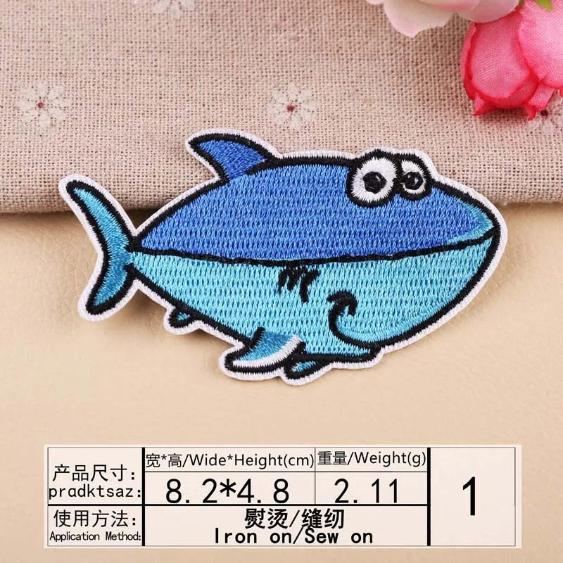 Apliques bordados de vida marina con caballito de mar y tortuga para ropa infantil