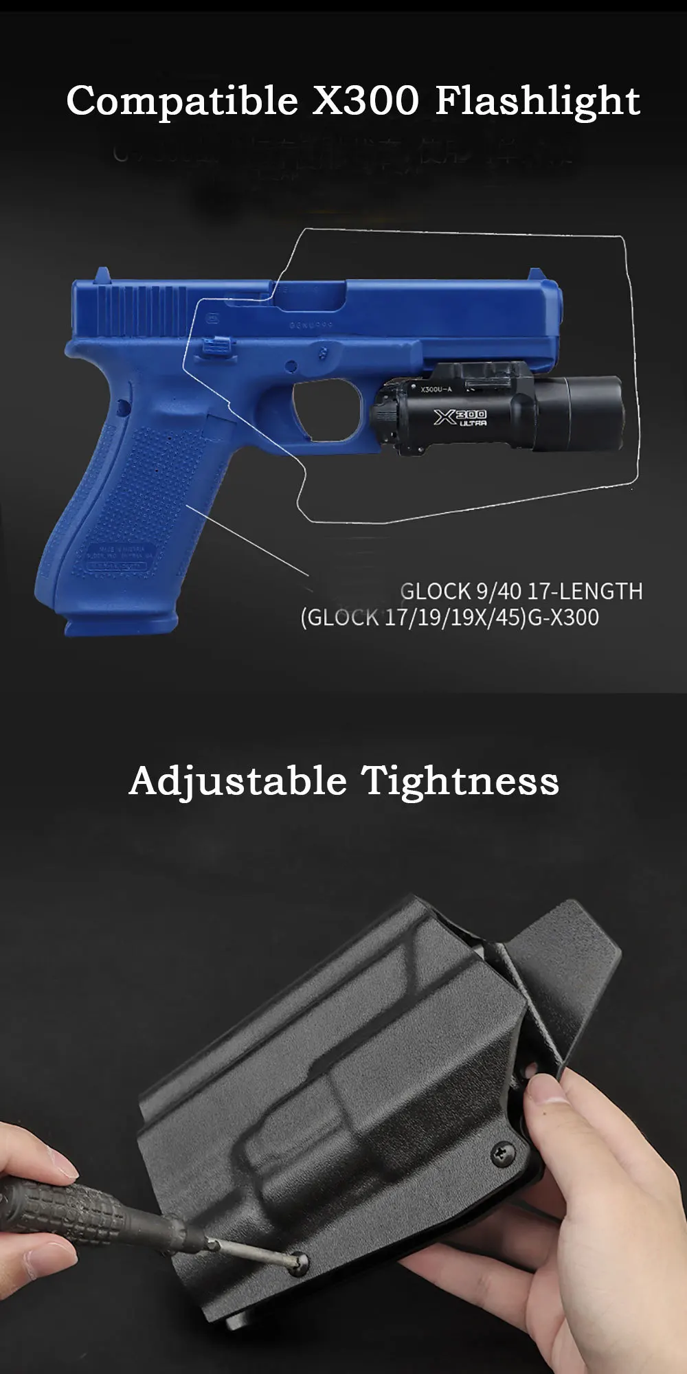 Funda Kydex TACTIFANS vista frontal