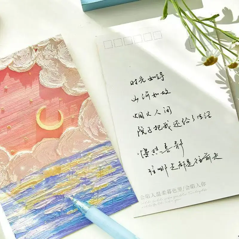 Tarjetas decorativas óleo paisajes cuatro estaciones – Kit diario artesanal pared - imagen 3