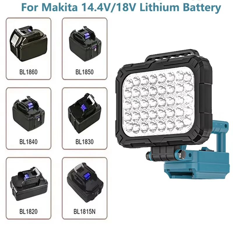 Lámpara de trabajo LED inalámbrica para baterías Makita, USB y gancho - imagen 2