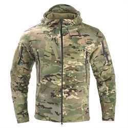 Chaqueta polar táctica antihielo militar con capucha de camuflaje