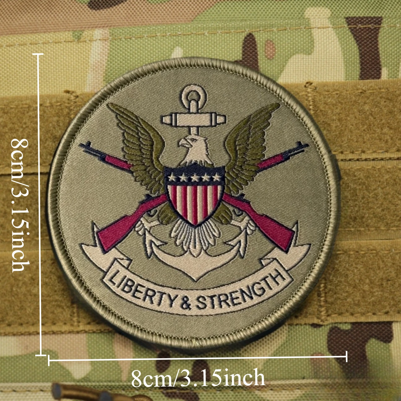 Parche táctico bandera EE.UU. libertad y fuerza MOLLE militar